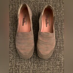 Skechers Taupe Slip-On Flats
